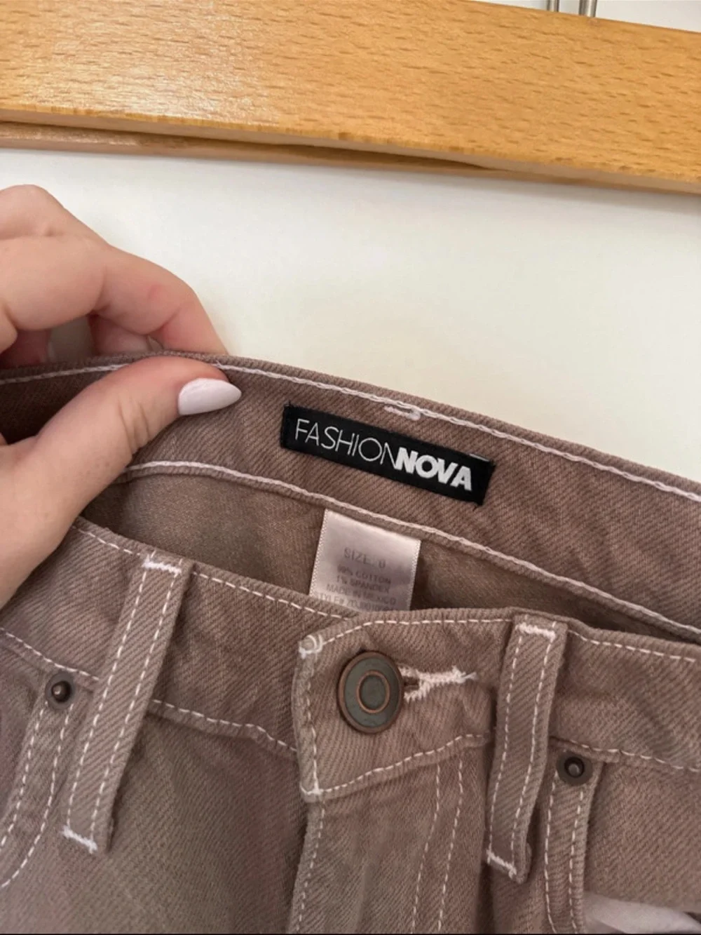 Fashion Nova Wide-Leg Jeans - Brown Taupe